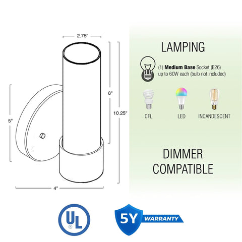 Set Of 2 Dope Modern Wall Sconces With Frosted Cylinder Glass Shade And Brushed Nickel Finish For Bathroom Powder Room Hallway Lighting Sleek Minimalist Contemporary Style
