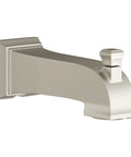 Town Square S Diverter Tub Spout for 1/2 Inch IPS Copper Pipe, Brushed Nickel Finish, Classic Crown Molding Inspired Square Design