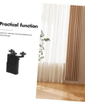 Heavy Duty Black Sliding Door Rollers Buttery Smooth Ball Bearing Casters for Closets and Showers close-up view with curtains