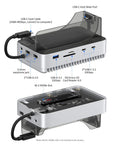 Mac Mini M4 And M4 Pro Stand Hub That Sets Your Workstation On Fire With 40 Gbps Thunderbolt Speed showing USB ports and NVMe slot.