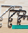 Built Like A Tank Wrought Iron Shelf Brackets Wall Mount Corner Support in black and white for versatile storage solutions.