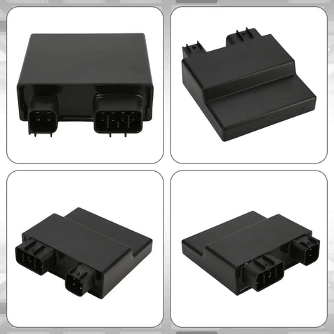 Pro Grade CDI Box Replacement For Yamaha YFZ 450 And Honda ATVs, A Solid Fit For CRF450R And TRX 450R, Plus 150cc, 125cc And 50cc Scooters, Compatible With 5TG-85540-00-00 And 5TG-85540-10-00, showing various angles of a black ignition controller.