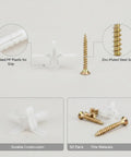Heavy Duty M8 Drywall Anchors With Screws Kit For Hollow Walls, showing ribbed PP plastic and zinc-plated steel screw in 50 pack