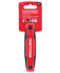 Red Beefy 8 Key Folding Star Hex Key Set with Durable Composite Construction, rubber grip, chamfered edge visible