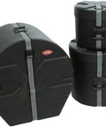 Heavy Duty Drum Flight Case Built For Standard Three Piece Kits Featuring Hella Thick Foam Padding, three durable cases stacked together.