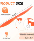 Red 6 Inch Plastic Propeller Blades With Hooks For Helicopter Kits Fold Resistant Pack Of 30 Totally Ideal For STEM Projects