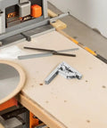 4 Pack Short Arm Wide Angle Cabinet Hinges For Kitchens And Bathrooms, No Fuss 90 Degree Opening on workbench