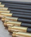 Heavy Duty Drain Cleaning Rods 9 Meters Long With Ten Flexible Interlocking Tubes Rust Proof Brass Couplings close-up.