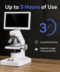 Digital Microscope With 7 Inch IPS Display Budget Friendly Wireless App Control Real Time Crystal Clear Viewing TV And PC Display Kid Friendly Classroom And Home Use Education Science Kit For Curious Students And Home Labs, white microscope on desk