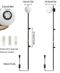 Two Pack Plug In Wall Sconces With Globe Shade Indoor LED Wall Lights dimensions and design details.