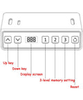 Control panel for Slick Electric Sit Stand Desk With Three Smart Memory Presets and Cool Anti Collision Guard, displaying buttons and screen.