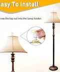 Installation of 2 Pack 1.5 Inch Tall Lamp Finials White And Gold With 1/4-27 Thread Cap Knobs on Table and Floor Lamps