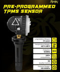 Pre Programmed 433MHz TPMS Sensor for Chevy and GMC Rides Direct Fit Fits Malibu Camaro Cruze Impala Traverse Silverado 1500 2500 3500 Blazer Trailblazer Volt Acadia Sierra 1500 OE 13598773 on black valve stem