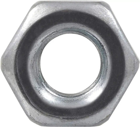 One Hundred Pack Of 8 32 Coarse Thread Hex Machine Screw Nuts Zinc Plated Grade 2 Steel Fasteners view of a zinc plated hex nut.