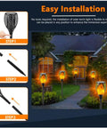Outdoor Solar Torch Lights 4 Pack With Dancing Flame LEDs That Look Totally Lit Waterproof Garden Pathway Lights For Patio And Yard Extra Large Size Solar Powered Outdoor Lighting For Home Decor