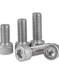 Bad Boy M2.5 X 17mm Socket Head Cap Screws, Allen Key Drive 304 Stainless Steel With Corrosion Resistance And Full Thread Bright Finish, DIN912 Metric Fasteners, 30 Pack Of Heavy Duty Power Bolts, showcasing hex drive design and full-length threading.
