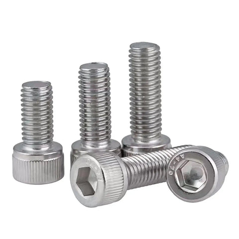 Bad Boy M2.5 X 17mm Socket Head Cap Screws, Allen Key Drive 304 Stainless Steel With Corrosion Resistance And Full Thread Bright Finish, DIN912 Metric Fasteners, 30 Pack Of Heavy Duty Power Bolts, showcasing hex drive design and full-length threading.