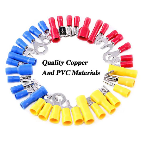 540 Piece Quick Disconnect Electrical Terminal Kit With Mixed Insulated Crimp Terminals Including Butt Spade Fork Ring
