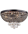 Antique Bronze Crystal Ceiling Lamp Pendant Four Light Flush Mount With Crystal Shade ETL Listed Brown Finish For Living Room Or Entryway A Classic Cozy Glow