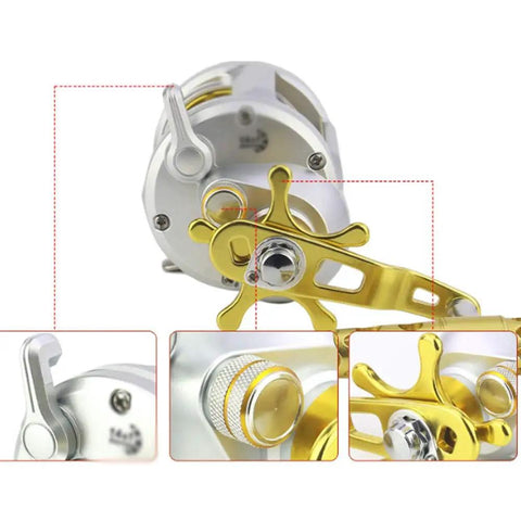 Heavy Duty Metal Fishing Reel For Deep Sea And Offshore Boat Fishing With Stainless Steel Bearings All Copper Transmission