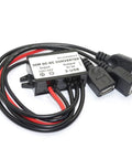 Beefed Up 12V 24V To 5V Car Power Converter With Triple USB Ports, 6A 30W, Multi Protection System, cables visible