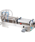 Dead Simple Automatic Pneumatic Bottle Filler With Stainless Steel Nozzle for syrup or cleaning products in industrial design.