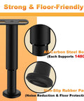 Top Shelf Four Pack Adjustable Bed Support Legs With Hefty Carbon Steel Replacement Frame Feet Featuring Silent Rubber Pads For Knockout Floor Guard And Straight Up Quick Height Tweaks On Any Bed Frame, showing carbon steel body and rubber pad.