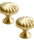 French Style Brass Cabinet Knobs Set Of Two, Gold Kitchen Cupboard Hardware, Pure Copper Dresser Drawer Pulls, Heavy Duty Build And Quick Swap To Big Time Elevate Your Home Decor