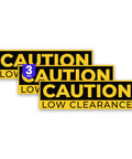 Watch Your Head Caution Low Clearance Signs 3 Pack 10x3 Inch Vinyl Decals, stacked view