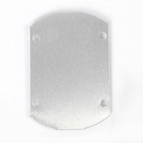 Metallic silver plate with rounded corners and holes, used as a part for LED COB Chip Floodlight Bulb 20W 30W 50W 220V Input High.