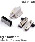 Up And Down Shaft Glass Door Hinge For Cabinets And Furniture, Single Door Kit, Silvery Finish, 3-6mm Thickness