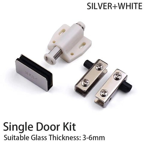 Up And Down Shaft Glass Door Hinge For Cabinets And Furniture, Single Door Kit, Silvery Finish, 3-6mm Thickness