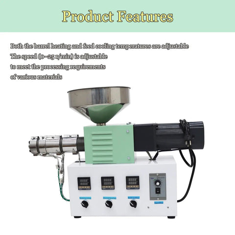 Heavy Duty Single Screw Extruder For Cranking Out 3D Printer Filament With A One Inch Barrel And Sixteen To One Ratio On A Compact 110 Volt Desktop Setup with adjustable features.