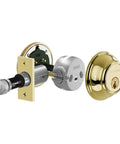 Hella Secure Solid Brass Smart Electronic Deadbolt Featuring Dead Simple Bluetooth And Wifi Pairing For Rock Solid Door Access In Sleek Satin Black Hardware Finish, close-up view of internal mechanism.