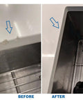 Before and after using DIY Friendly Traceless Clear Epoxy Countertop Repair Kit For Granite Marble And Stone Surfaces Fix Up Edge Chips Cracks