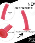 New edition anal plug from Silicone Butt Plug Kit With Three Sizes, smooth rose pink with suction base, for progressive anal training.