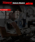 AOTPAT vacuum pump compatibility banner for Ford/Lincoln 2.0L L4; mechanic under hood in workshop