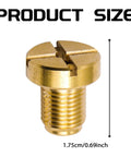 Premium Brass Radiator Coolant Expansion Tank Bleeder Screw With Heavy Duty Rubber O Ring Direct Drop In Swap Replacement For Oem 17111712788 Compatible With Bmw X3 X5 Z3 Z4 No Sweat Install showing product size and details.