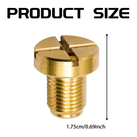Premium Brass Radiator Coolant Expansion Tank Bleeder Screw With Heavy Duty Rubber O Ring Direct Drop In Swap Replacement For Oem 17111712788 Compatible With Bmw X3 X5 Z3 Z4 No Sweat Install showing product size and details.
