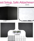 Badass EV Charger Roof Cover Super Heavy Duty Stainless Steel Weatherproof Protector Universal, assembly parts and dimensions.