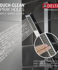 Vero Single Spray Touch Clean Wall Mount Slide Bar Handheld Shower With Hose Chrome Finish spray holes being cleaned