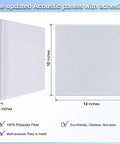 Heavy Hitter Acoustic Wall Panels 12 By 12 Inches White Sound Absorbing Tiles, 0.4 inches thick, eco-friendly polyester fiber.