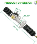 Product dimensions of Club Car DS Steering Rack And Pinion Gear Box For 1984 And Up DS Carryall And Turf Golf Carts Easy Install Direct Fit Rack Replacement OEM Nos 1012425 1018783-02 103601501 101878302 Fits Electric Or Gas Models shown in inches.