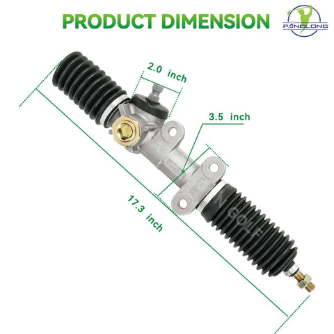 Product dimensions of Club Car DS Steering Rack And Pinion Gear Box For 1984 And Up DS Carryall And Turf Golf Carts Easy Install Direct Fit Rack Replacement OEM Nos 1012425 1018783-02 103601501 101878302 Fits Electric Or Gas Models shown in inches.