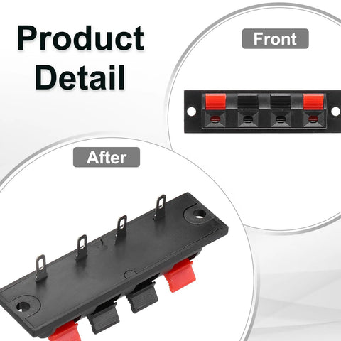 Four Way Spring Terminal Clip Push Release Connector Plate For Speaker Jacks And Diy Audio Upgrades Terminal Strip Block