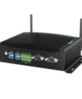 Rock Solid Fanless Mini PC With Beefy I7 Processor, 64GB Ram, Dual Drives, Triple Display Hookup, Windows 11 Pro, Plug And Play Industrial Unit Built To Crush High Load Tasks Daily Without Breaking A Sweat - rear view showing ports and connectivity options