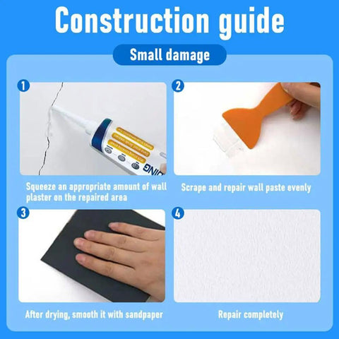 All In One Drywall Patch Repair Kit With Scraper For Quick Fixes On Cracks Holes And Nail Holes, Easy Wall Mending Paste Filler That Dries Fast And Sands Smooth, No Mess Home Maintenance Tool For A Pro Looking Finish