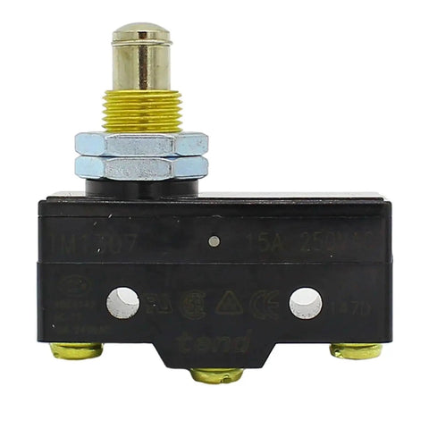 Side view of TM-1307 Parallel Roller Plunger Actuator Momentary Limit Switch 1 Pack Pro Grade Industrial Switch for automation.