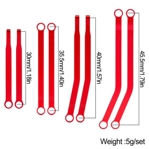 High Clearance Chassis Link Set For 1/30 Axial SCX30 RC Crawler, Aluminum Suspension And Steering Links, Red Kit, 10 Piece Unassembled