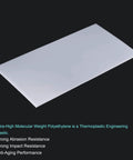 UHMW Sheet 6.1 X 12 Inch White Ultra High Molecular Weight Polyethylene Board heavy-duty plastic for bearings and bushings